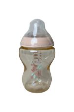 Bình Tommee Tipee 260ml hoạ tiết bướm màu hồng (no box) kèm núm ti số 2 ( size: 3->6m)