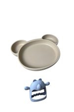 Khay ăn dặm silicone Rocou màu nâu tặng kèm nướu TGM (no box)