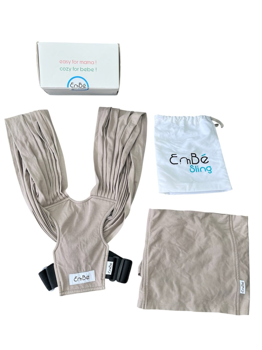 c6e571adccba47b3b26b834ffd44f0cc Địu Vải EmBé Sling màu Mocha FLEX (size: 0m+),full box - Ảnh 1