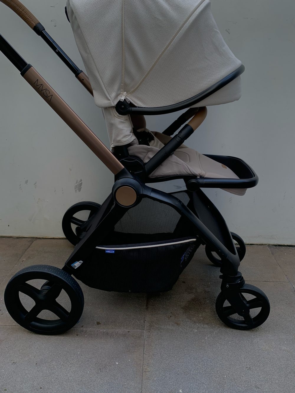 Xe đẩy Chicco Premium Mysa, Màu be ánh kim ( size: 0->4y~22kg) kèm áo mưa - Ảnh 17