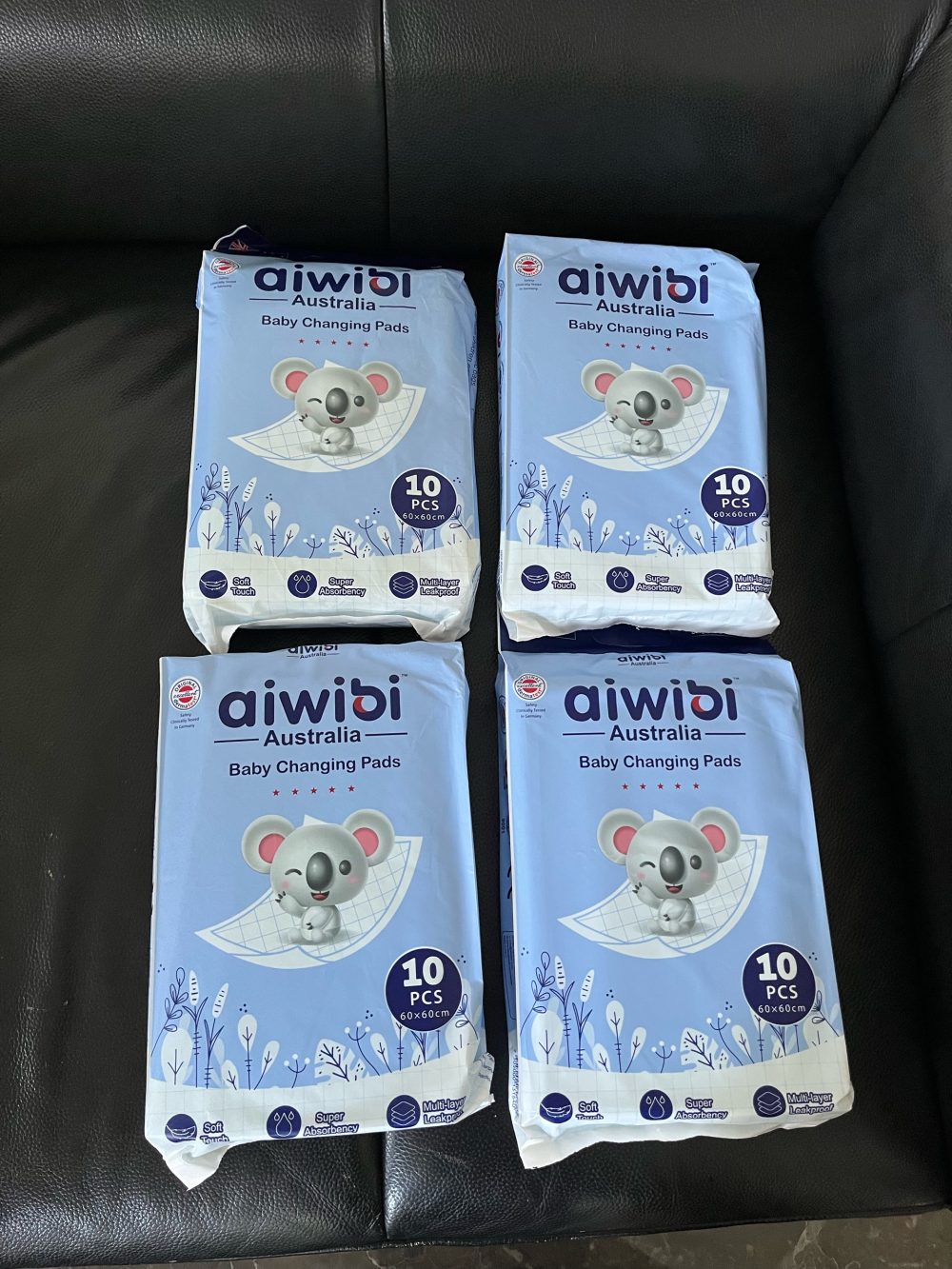 Set 4 bịch tấm lót thay tã dùng 1 lần Aiwibi size M ( 60x60) Date: 8/2027 - Ảnh 6