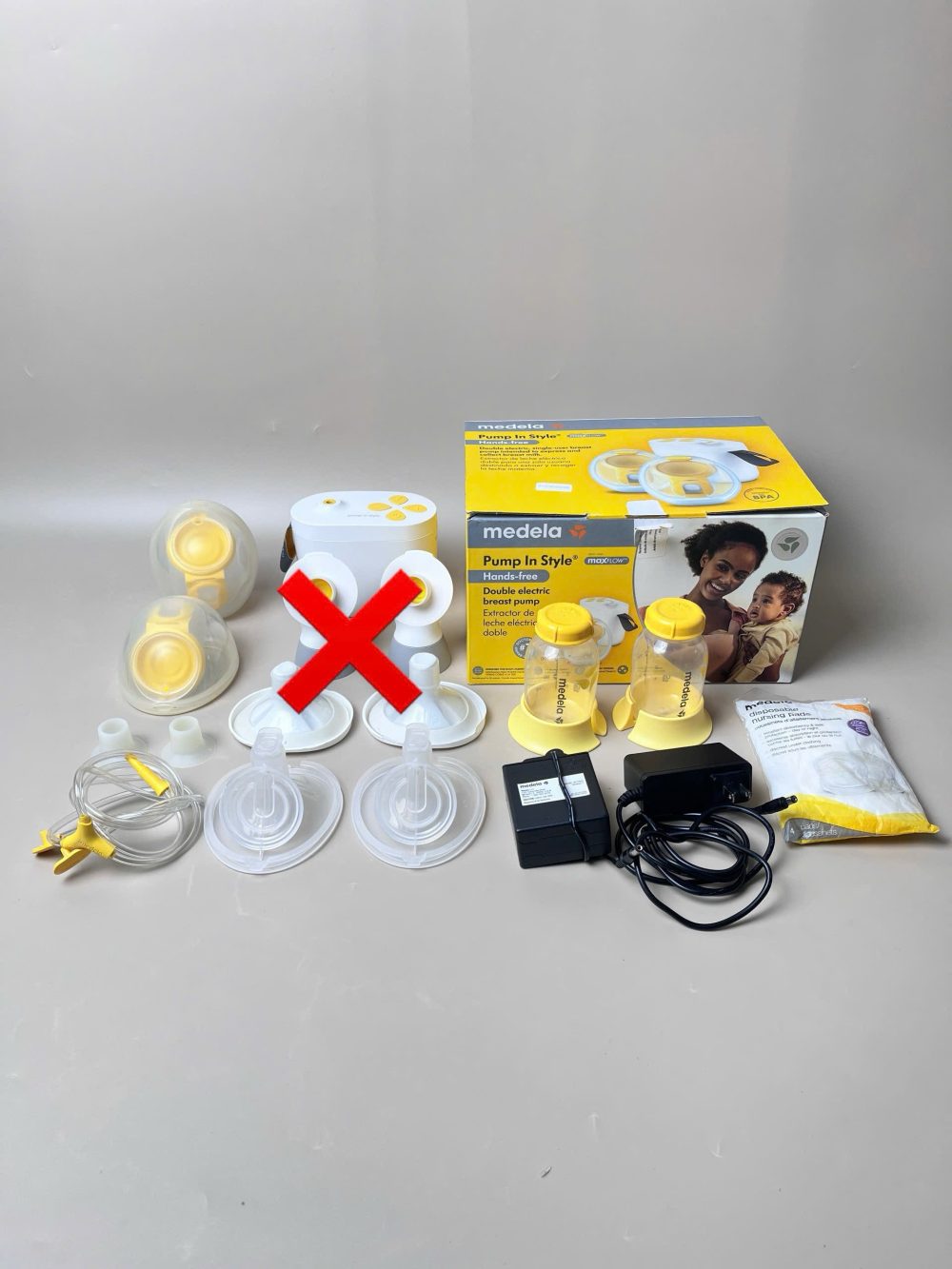 Máy hút sữa Medela Pump in Style MaxFlow Hands Free ( full box) tặng kèm phễu hạ size, miếng lót thấm sữa và áo hút sữa, túi trữ sữa - Ảnh 41